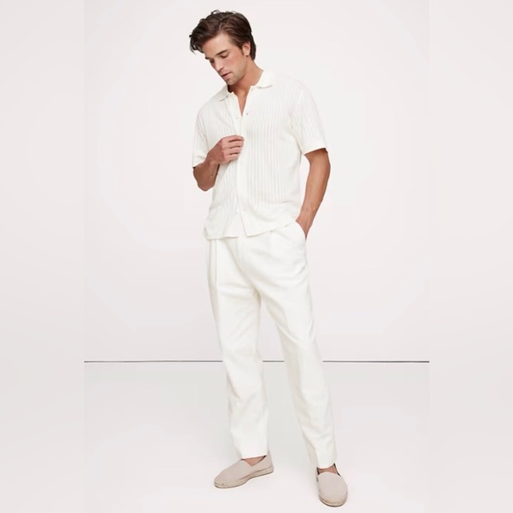 NWT Banana Republic Cotton Linen Blend Suit Pant Sz 34 x 30.